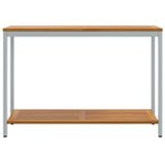 vidaXL Table d'extérieur Naturelle et Grise 35x110x75 cm en Bois Massif et Acier