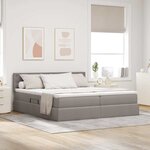 vidaXL Lit de Rangement Taupe 200 x 200 cm Cuir synthétique