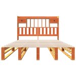 vidaXL Lit bibliothèque sans matelas cire marron 160x200 cm pin massif