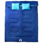 vidaXL Sac de couchage double et oreillers adultes camping 3-4 saisons