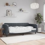 vidaXL Lit de repos gris foncé 90x190 cm velours