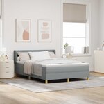 vidaXL Lit à ressorts avec matelas Gris clair 200 x 140 cm tissu