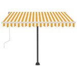 vidaXL Auvent manuel rétractable avec LED 300x250 cm Jaune et blanc