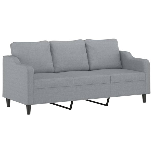 vidaXL Canapé à 3 places Gris clair 180 cm Tissu