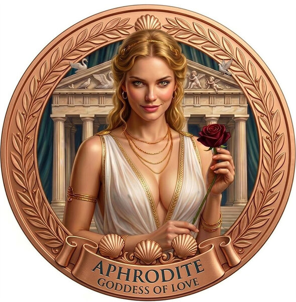 Monnaie APHRODITE Goddess of Love 1 Oz Medaille Cuivre (PRÉCOMMANDE)
