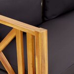 vidaXL Banc de jardin 3 places et coussins 179 cm Bois d'acacia massif