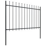 vidaXL Clôture de jardin avec dessus en lance Acier 15 3 x 1 2 m Noir