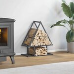 vidaXL Portant de bois chauffage anthracite 50x25x60 cm