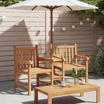 vidaXL Chaises de Jardin Marron 152 x 63 x 89 cm Bois de teck solide