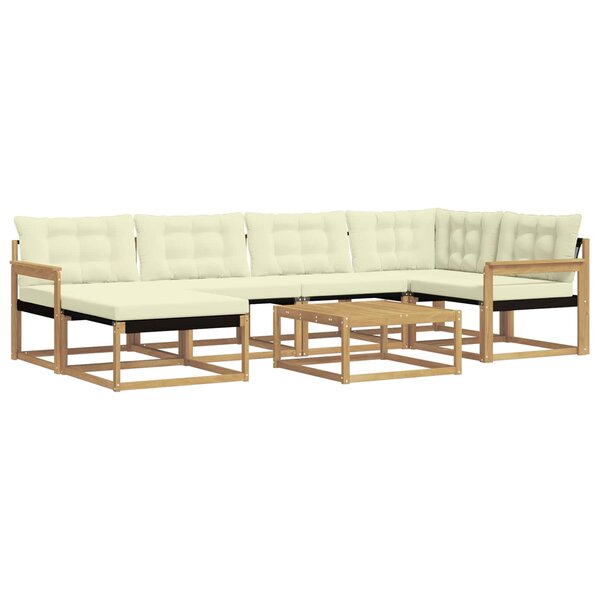 vidaXL Ensemble de canapés d'extérieur 7 pc Blanc et crème