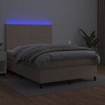 vidaXL Sommier à lattes de lit avec matelas LED Cappuccino 140x200 cm