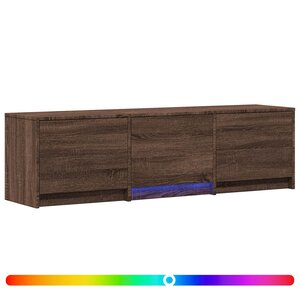 vidaXL Meuble TV avec LED 140 x 34 x 40 cm Chêne brun