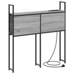 vidaXL Headboard de Rangement avec Station de Charge Sonoma gris 80 cm