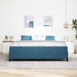 vidaXL Cadre de lit Bleu foncé et blanc 200 x 200 cm Velours
