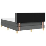vidaXL Lit coffre avec matelas gris foncé  140 x 200 cm  tissu.