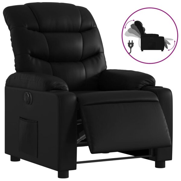 vidaXL Fauteuil inclinable électrique Noir Similicuir