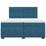 vidaXL Sommier à lattes de lit et matelas Bleu 200x200 cm velours