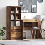 vidaXL Bureau avec rangement 2 Pièces Bois Ancien 70 x 50 x 76 cm