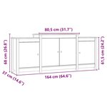 vidaXL Buffet Marron miel 164x37x68 cm Bois massif de pin