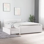 vidaXL Cadre de lit avec tiroirs Blanc 100x200 cm