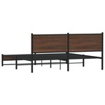 vidaXL Cadre de lit en métal sans matelas chêne marron 183x213 cm