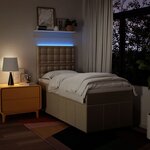 vidaXL Sommier à lattes de lit avec matelas Crème 90x200 cm Tissu