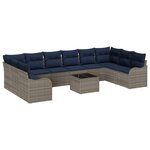 vidaXL Ensemble de Canapés avec coussin 11 Pièces Gris Polyester