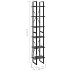 vidaXL Armoire haute Gris 40x30x210 cm Bois de pin solide