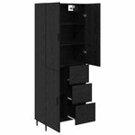 vidaXL Haut Armoire avec tiroir Chêne noir 69 5 x 34 x 180 cm