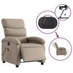 vidaXL Fauteuil de massage inclinable électrique cappuccino similicuir