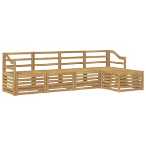 vidaXL Ensemble de canapés d'extérieur 5 pc Blanc Bois d'Acacia Massif