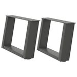 vidaXL Pieds de table basse en U 2 pièces Anthracite 40 x (30-31) cm Acier