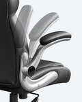 Siège de bureau pivotant fauteuil ergonomique avec accoudoirs pliables piètement en étoile en nylon charge maximale 150 kg noir 12_0007403