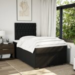 vidaXL Sommier à lattes de lit avec matelas Noir 120x200 cm Tissu