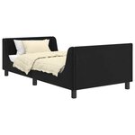 vidaXL Cadre de lit pour enfants avec tête de lit Noir 90 x 200 cm