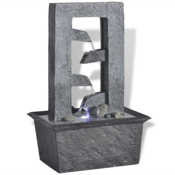 vidaXL Fontaine d'intérieur avec lumière LED Poly-résine