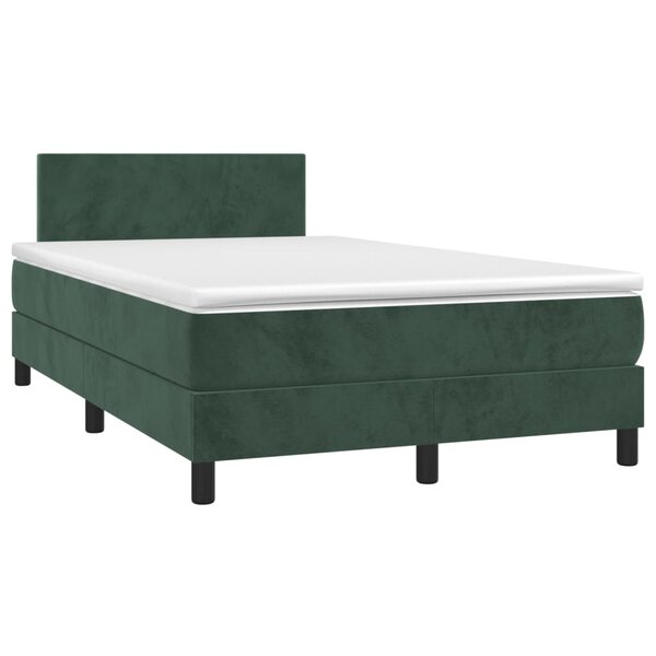 vidaXL Sommier à lattes de lit avec matelas vert foncé 120x190 cm