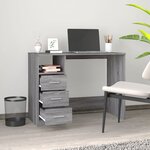 vidaXL Bureau avec tiroirs Sonoma gris 102x50x76 cm Bois d'ingénierie