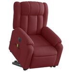 vidaXL Fauteuil inclinable de massage électrique Rouge bordeaux Tissu