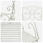 vidaXL Banc Balançoire Acier 105 5 x 61 x 56 cm Blanc antique
