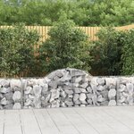 vidaXL Paniers à gabions arqués 2 Pièces 200x50x60/80 cm Fer galvanisé