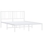 vidaXL Cadre de lit métal sans matelas et tête de lit blanc 150x200 cm