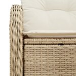 Canapé de jardin 2 places vidaXL avec coussins beige en poly rattan