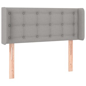 vidaXL Tête de lit avec oreilles Gris clair 93x16x78/88 cm Tissu