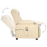 vidaXL Fauteuil de massage Crème Tissu