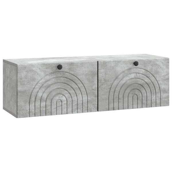 vidaXL Meuble TV mural Gris béton 98 x 31 x 30 cm Bois d'ingénierie