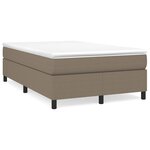 vidaXL Sommier à lattes de lit avec matelas taupe 120x190 cm tissu