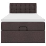 vidaXL Cadre de lit ottoman avec matelas marron foncé 90x190 cm tissu