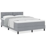 vidaXL Lit boxspring avec matelas Gris clair 140 x 190 cm tissu
