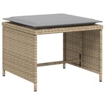 vidaXL Chaise de jardin avec tabouret beige résine tressée